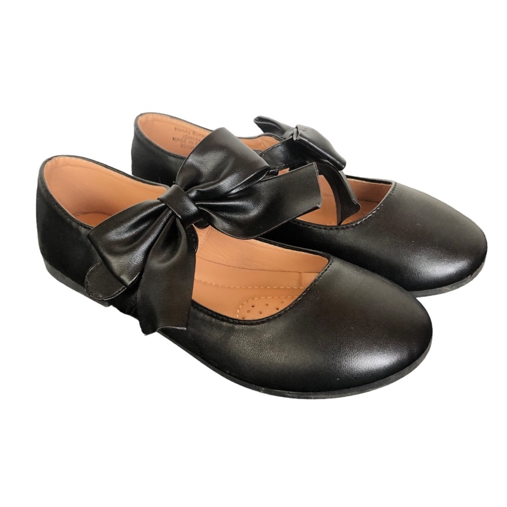 Honey Bunny Black Big Bow Ballet Flats size 3